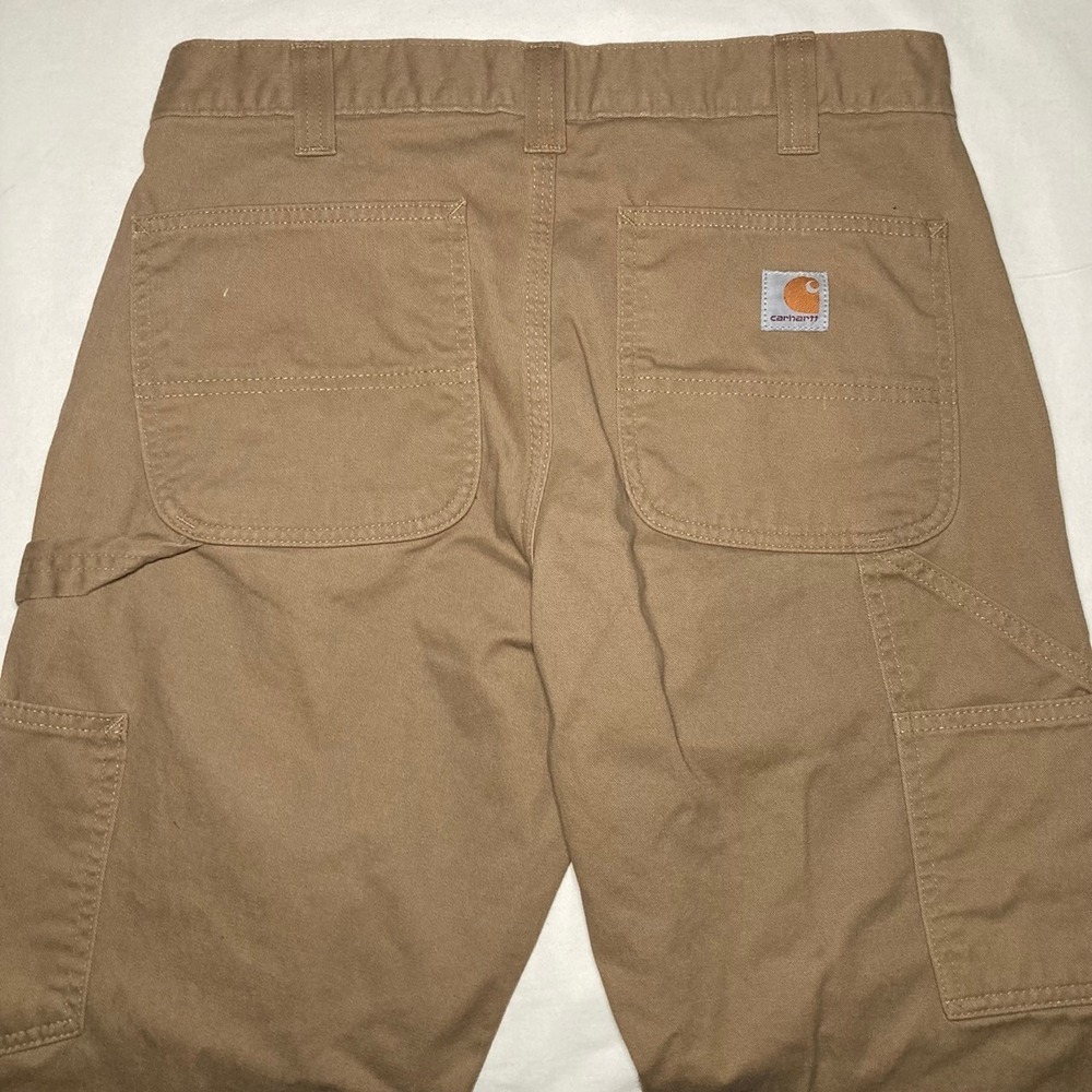 Carhartt Pants Mens Small 32x30 Relaxed Fit Twill Utility Workwear Cargo Beige - Picture 4 of 9